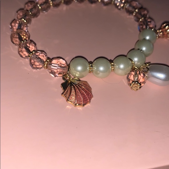 PearlShellacrylicballbeadedpendant bohobracelet10$ - Picture 5 of 7